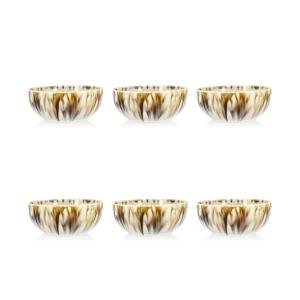 Lot de 6 coupelles abstraites en porcelaine beige 12cm