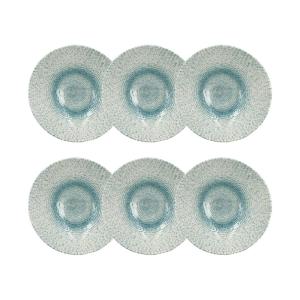 Lot de 6 coupelles en porcelaine blanche et bleue 15cm