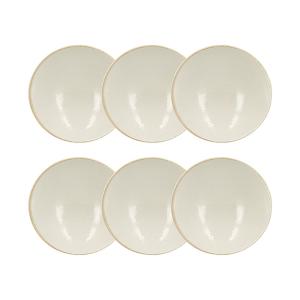 Lot de 6 coupelles en porcelaine blanche et liseré beige 15…
