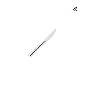 Lot de 6 Couteau à steak argent en métal 22cm