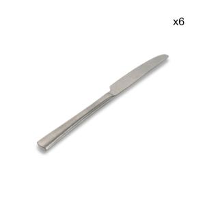 Lot de 6 Couteau de table argent en métal 22cm