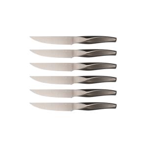 Lot de 6 couteaux à steack en inox gris