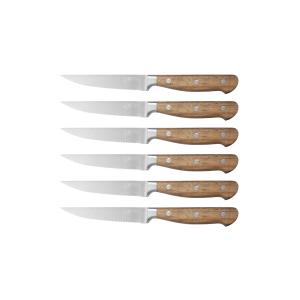 Lot de 6 couteaux à steack en inox marron