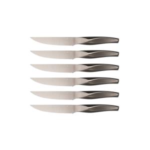Lot de 6 couteaux à steak en inox gris