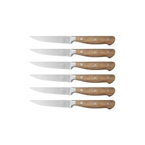 Lot de 6 couteaux à steak en inox marron