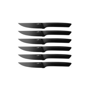 Lot de 6 couteaux à steak en inox noir