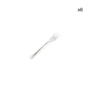 Lot de 6 Fourchette à gâteau argent en métal 16cm