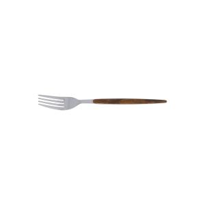 Lot de 6 fourchette de table   effet bois  marrons en inox
