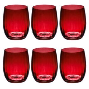 Lot de 6 gobelets    30 cl  rouges en cristallin