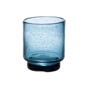 Lot de 6 gobelets à talon artisan bullé 25 cl   bleu en ver…
