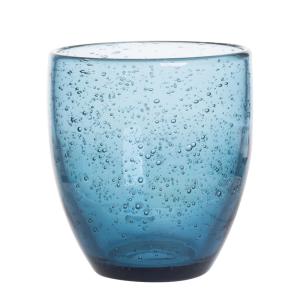 Lot de 6 gobelets artisan bullé   bleus en verre