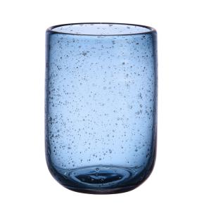 Lot de 6 gobelets   bullé 25 cl   bleu en verre