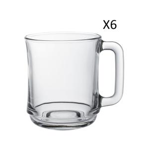 Lot de 6 - Mug 31 cl en verre trempé extra résistant transp…