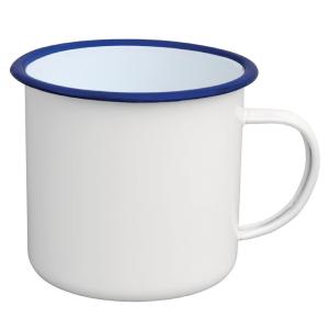 Lot de 6 mugs blanc en acier emmaillé 670 ml