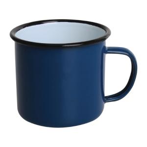 Lot de 6 mugs en acier bleu et noir 350 ml