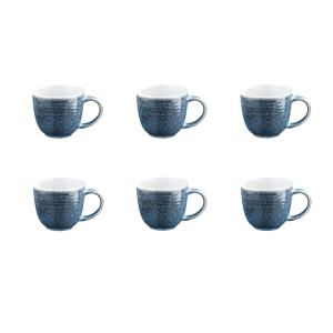 Lot de 6 mugs en grès bleu 30cl