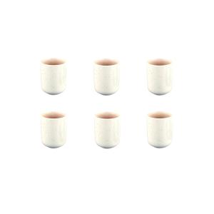 Lot de 6 mugs en grès rose 30cl