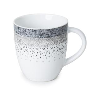 Lot de 6 mugs    gris en grès