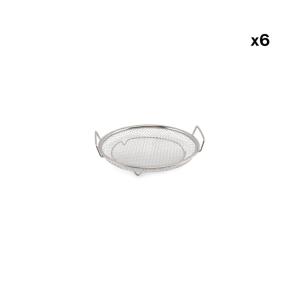 Lot de 6 panier en fil argent en métal 19,5xh3cm