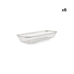 Lot de 6 panier en fil argent en métal 31x13xh5,5cm