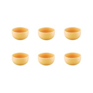 Lot de 6 petits bols en grès jaune D9