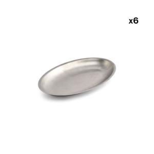 Lot de 6 plat de service argent en métal 30x18,5xh2,5cm