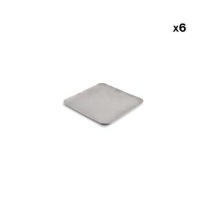 Lot de 6 plateau de service or en métal 19x19xh0,5cm