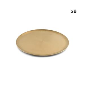 Lot de 6 plateau de service or en métal 44,5xh1cm