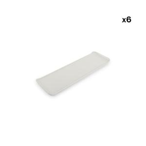 Lot de 6 plats de service blanc en porcelaine 30x9,5cm