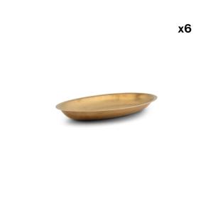 Lot de 6 plats de service or en métaux 30x18,5xh2,5cm