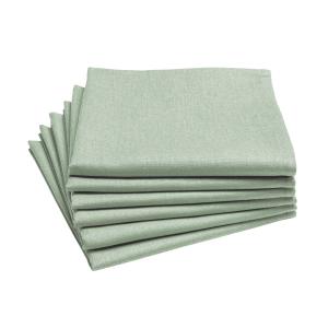 Lot de 6 serviettes en coton traite Teflon vert sauge 45x45