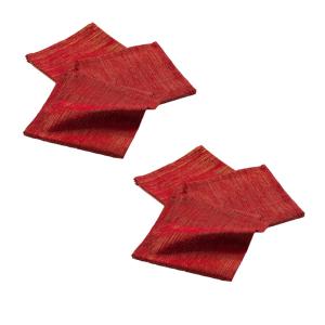 Lot de 6 serviettes fils métallisés rouge et or 40 cm x 40…