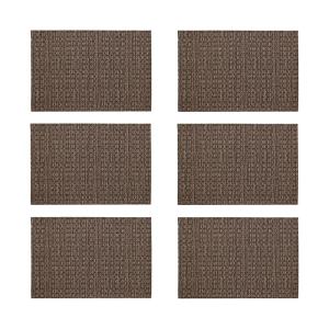 Lot de 6 sets de table effet tissage marron 45x30cm