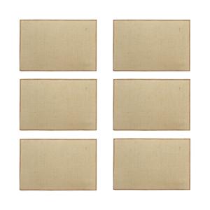 Lot de 6 sets de table en jute et contour marron 45x30cm