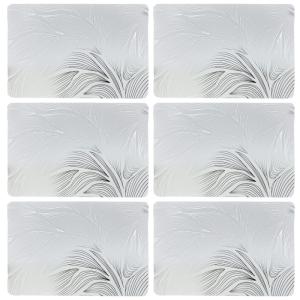 Lot de 6 sets de table feuillage avec encre métal argent 30…