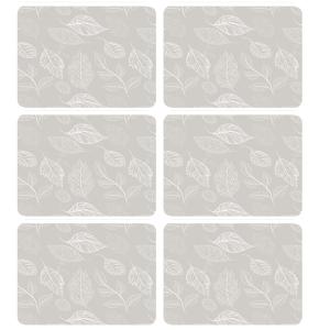 Lot de 6 sets de table motifs feuillage beige et blanc 28 x…