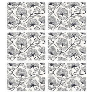 Lot de 6 sets de table motifs ginkgo beige et noir 28 x 43…