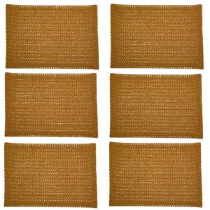 Lot de 6 sets de tables rectangles en jute marron 31 x 45 cm