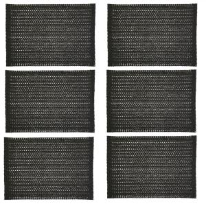 Lot de 6 sets de tables rectangles en jute noir 31 x 45 cm