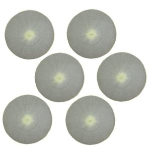 Lot de 6 sets de tables ronds en jute gris Diam. 38 cm