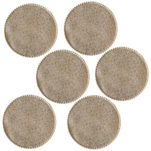 Lot de 6 sets de tables ronds en jute or Diam. 38 cm