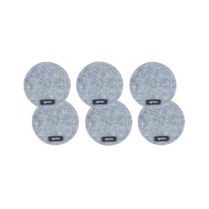 Lot de 6 sous-verres en feutre recyclé gris D10