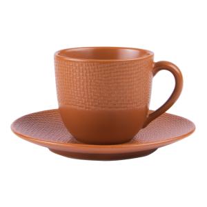 Lot de 6 tasse à café et sous-tasse   terra 12 cl  orange e…