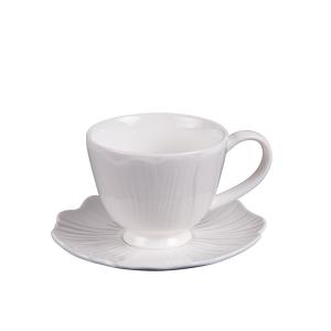 Lot de 6 tasse à thé avec sous tasse   20 cl  blanc en porc…