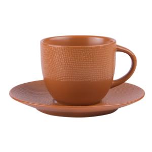 Lot de 6 tasse à thé et sous-tasse   terra 22 cl  orange en…