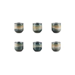 Lot de 6 tasses en grès gris D7,2