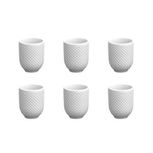 Lot de 6 tasses en porcelaine blanche