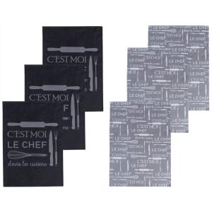 Lot de 6 torchons en coton 230 g/m² multicolore 50x70cm