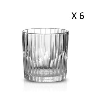 Lot de 6-Verre à cocktail strié bas 30,5cl en verre trempé…