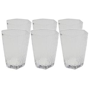 Lot de 6 - Verre à eau en verre texturé